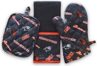 Oregon Beavers | 3 Piece Handmade University Kitchen Set Pot Holder Towel Oven Mitt