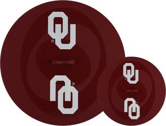 MasterPieces FanPans Team Logo Silicone Lid Set, 2 Pack - NCAA Oklahoma Sooners