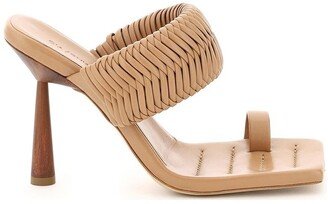 X Rosie Huntington Woven Strapped Mules