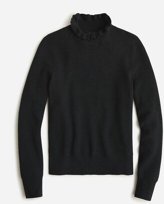 Ruffleneck merino wool-blend sweater