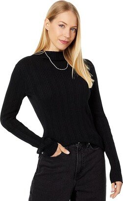 Leaton Mockneck Pullover Sweater (True Black) Women's Sweater