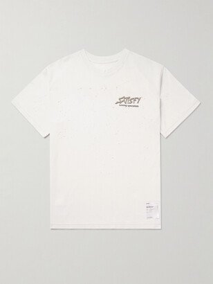 Distressed Logo-Print MothTech™ Cotton-Jersey T-Shirt