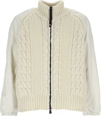 Panelled Zipped Cardigan-AA