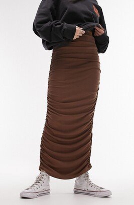 Ruched Maxi Skirt-AA