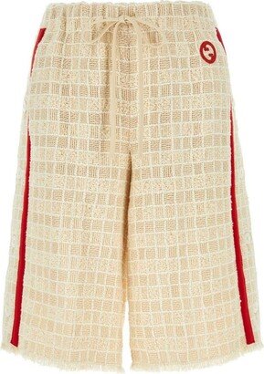 GG Logo Embroidered Tweed Shorts-AA