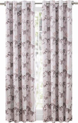 Mystic Garden Floral Blackout Grommet Curtain Panel 52W x 63L