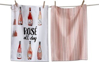 tagltd Rose All Day Dishtowel Set of 2