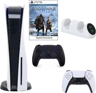 Sony PlayStation 5 Core Console with God of War: Ragnarok with Dual Charger and DualSense Controller in Black