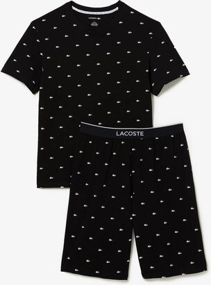 Men's Crocodile Print Jersey Pajamas