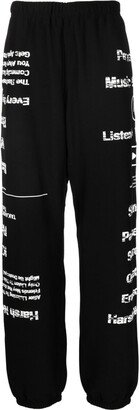 Graphic-Print Cotton Track Pants-AF