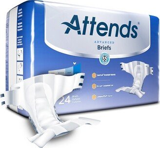 Attends Advanced Briefs for Incontinence, Ultimate Absorbency, Unisex, Medium, 24 Count, 4 Packs, 96 Total