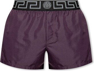 Greca Logo Waistband Swim Shorts-AA