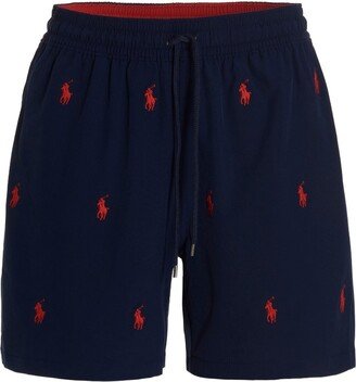 Logo Embroidered Swimming Trunks