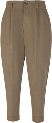 Paris Drop-Crotch Tapered Cropped Trousers-AA