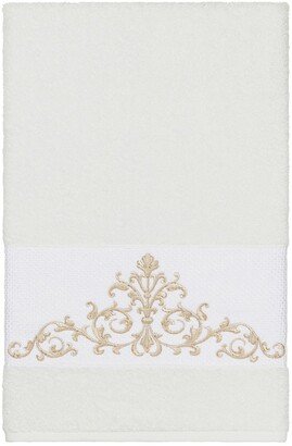 Scarlet Embellished Bath Towel - White