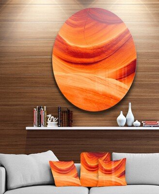 Designart 'Antelope Canyon Orange Wall' Landscape Photography Circle Metal Wall Art - 23 x 23