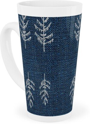 Mugs: Arctic Night Forest - Navy Tall Latte Mug, 17Oz, Blue