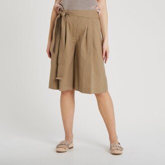 Tied-Waist Bermuda Shorts