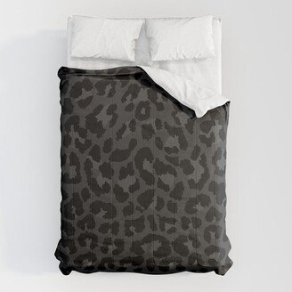 Dark abstract leopard print Comforter