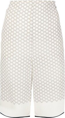 Monogram-Pattern Knee-Length Shorts