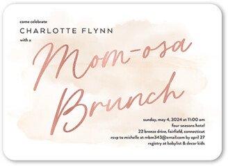 Baby Shower Invitations: Baby Brunch Brushstrokes Baby Shower Invitation, Beige, 5X7, Pearl Shimmer Cardstock, Rounded