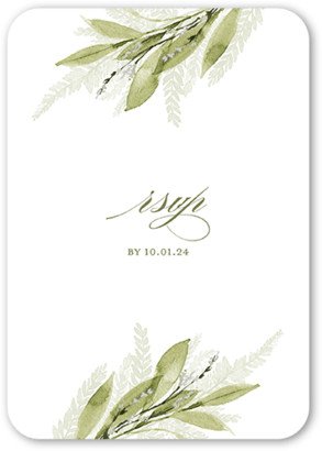 Rsvp Cards: Floral Frond Wedding Response Card, Beige, Signature Smooth Cardstock, Rounded