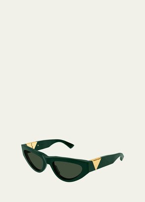 Inverted Triangle Acetate Cat-Eye Sunglasses