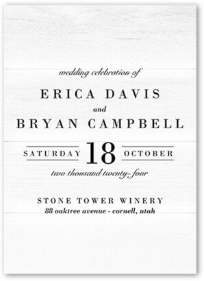 Wedding Program Cards: Shiplap Wood Wedding Program, White, 5X7 Flat Program, Matte, Signature Smooth Cardstock, Square