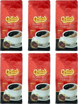 Tootsie Roll Cellas Ground Coffee, Chocolate Cherry Flavored, Six - 12 ounces Bags