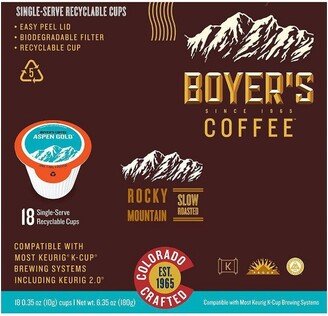 Boyer's Coffee Aspen Gold Coffee Medium Roast Single Cup - 18ct