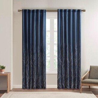 Gracie Mills 1-pc Andora Window Panel Curtain, Navy - 50x95