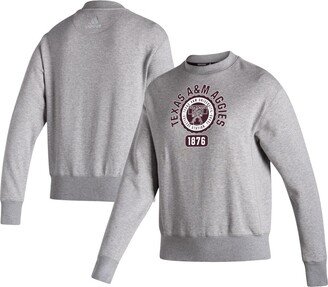 Women's Heathered Gray Texas A&M Aggies Vintage-Like Circle Pullover Sweatshirt