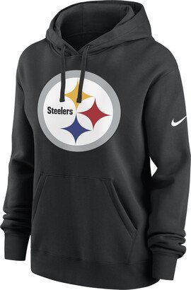 Women's Logo Club (NFL Pittsburgh Steelers) Pullover Hoodie in Black