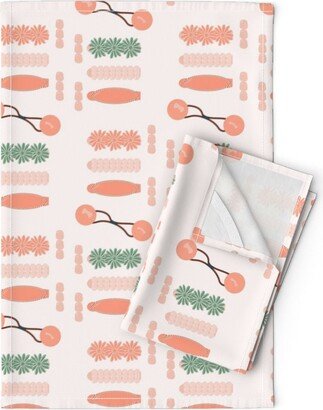 Black Girl Magic Tea Towels | Set Of 2 - Drippin' in Finesse By Freethebold Barettes Green Coral Linen Cotton Spoonflower