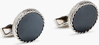 Sterling silver and hematite cufflinks