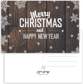 Paper Frenzy Rustic Christmas POSTCARDS - 25 pack