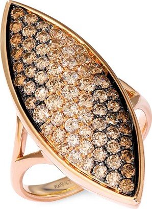 14K Tri-Color Gold, Chocolate Pearl® & Vanilla Diamond® Ring