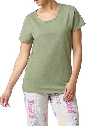 Women's Short Sleeve Scoop Neck Sleep Tee (Olivine) Women's Pajama