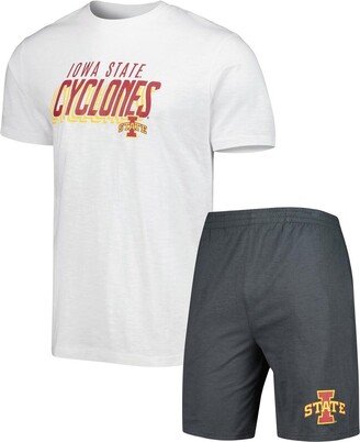 Men's Concepts Sport Charcoal, White Iowa State Cyclones Downfield T-shirt and Shorts Set - Charcoal, White