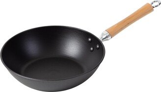 Joyce Chen Professional Series Cast Iron Stir Fry Pan with Maple Handle, 11.5