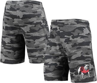 Concepts Sport Men's Charcoal and Gray Georgia Bulldogs Camo Backup Terry Jam Lounge Shorts - Charcoal, Gray