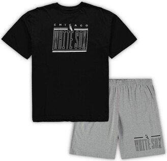 Men's Concepts Sport Black, Heathered Gray Chicago White Sox Big and Tall T-shirt and Shorts Sleep Set - Black, Heathered Gray