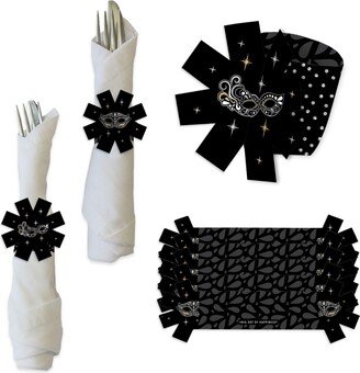 Big Dot Of Happiness Masquerade - Mask Party Paper Napkin Holder - Napkin Rings - Set of 24