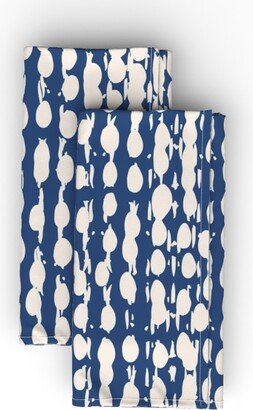 Cloth Napkins: Shibori Vertical - Blue Cloth Napkin, Longleaf Sateen Grand, Blue