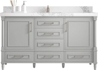 Aberdeen 60 In. W X 22 D Single Sink Bathroom Vanity in Coventry Gray With Quartz Or Marble Countertop | Modern Vanity Premium Q