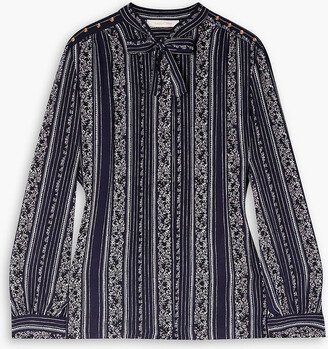Florence printed embellished crepe blouse