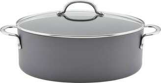 8qt Hard Anodized Nonstick Oval Pasta Pot and Braiser Gray