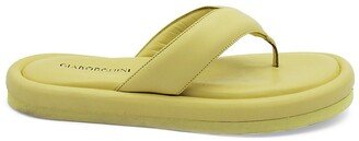 Padded Leather Thong Sandals