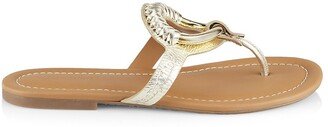 Hana Metallic Leather Thong Sandals