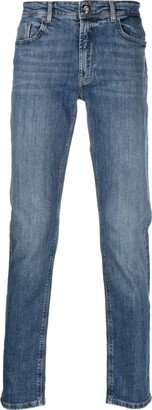 Boggi Milano Mid-Rise Stretch-Cotton Tapered Jeans